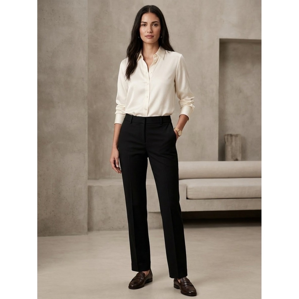 Banana Republic Sloan Slim Straight Black Dress Pants 4 969866-00